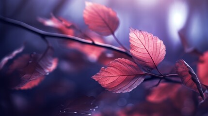 Canvas Print - colorful leaf in blurred background.