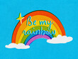 © Gemma can fly/Stocksy - Rainbow with love quote.  Colorful retro risograph. Happy summer