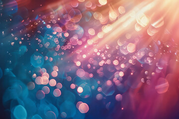 Poster - An abstract depiction of a lens flare, with the contributing lens elements floating apart and creating prismatic light effects,