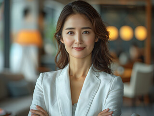 Wall Mural - Portrait of business women standing in office