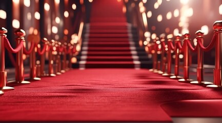 Red carpet.3d generative, soft defocused background