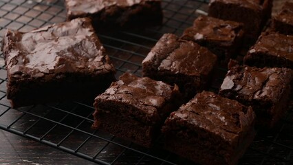 Canvas Print - chocolate brownies on cooling rack