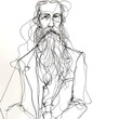 © Agustn - Sketch of a man with a beard siting in a chair
