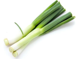 leek vegetable on white background