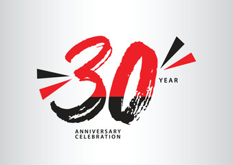 Wall Mural - 30 year anniversary celebration logotype vector, 30 number design, 30th Birthday invitation, anniversary logo template, logo number design vector, calligraphy font, typography logo, vector design