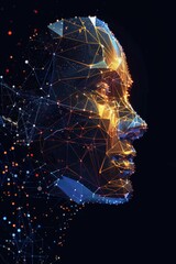 Poster - Detailed image of a man's face, suitable for various design projects
