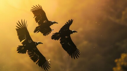 Aufkleber - A group of birds flying through the air. Suitable for various nature and wildlife concepts