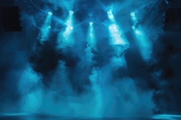 Sticker - A stage with smoke coming out of it. Perfect for event and concert backgrounds