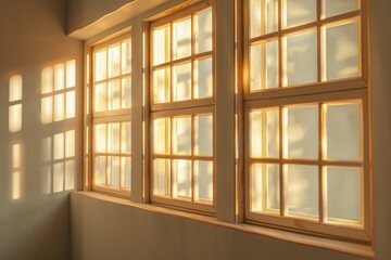 Poster - Sunlight shining through windows of a building, suitable for architectural and interior design concepts