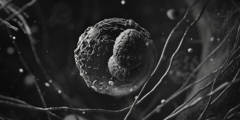 Poster - Close-up of a plant with water droplets, suitable for nature concepts