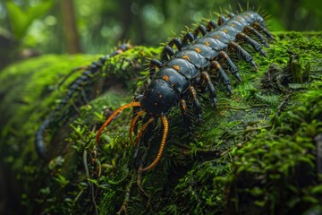 Aufkleber - Close up of a bug on a mossy surface. Perfect for nature or wildlife themes