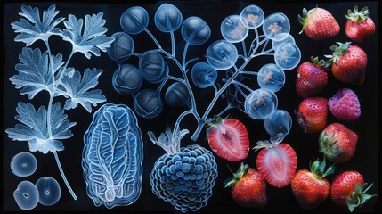 An X-ray illustration showcasing the distribution of fat-soluble vitamins