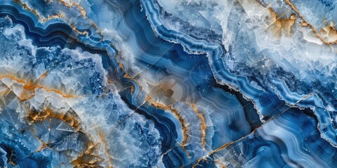 Aufkleber - Close up shot of a blue and gold marble, suitable for various design projects