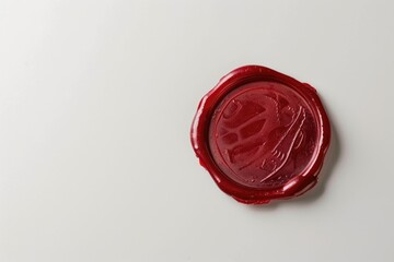 Poster - A close-up of a wax seal on a plain white background. Suitable for various business and official document concepts