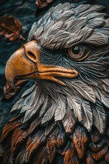 Poster - Detailed shot of an eagle statue, suitable for various design projects
