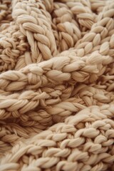 Poster - Close up shot of a knitted blanket, suitable for cozy home decor
