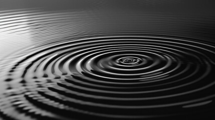 Aufkleber - A minimalist black and white photo of a water ripple. Perfect for abstract backgrounds