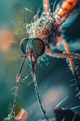 Aufkleber - Detailed view of a bug on a plant, suitable for nature and wildlife concepts