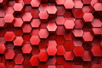 Aufkleber - Abstract red hexagons on a textured wall, suitable for graphic design projects