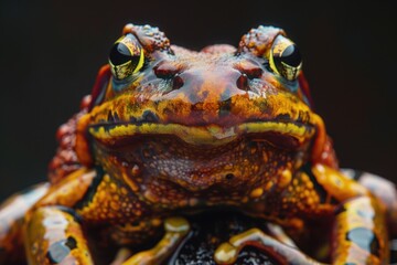 Aufkleber - Close up of a frog sitting on a rock, perfect for nature themed designs