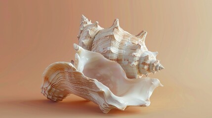 Poster - Close up of a shell on a table, perfect for beach-themed designs
