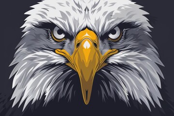 Poster - Close up of a majestic bald eagle's head. Perfect for wildlife and nature themes