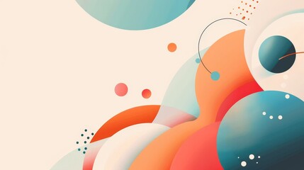 Poster - Abstract colorful geometric shapes design - A modern abstract design featuring overlapping geometric shapes with a soft color palette