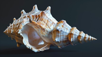 Poster - Close up of a shell on a black background. Suitable for design projects