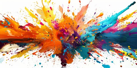 Wall Mural - Explosion of Color: Dynamic Paint Splatter 