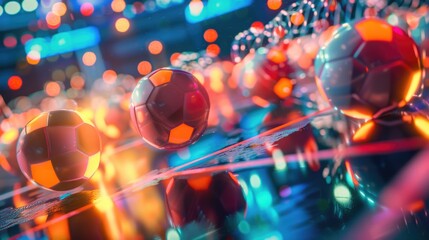 Poster - Colorful balls arranged neatly on a table. Suitable for various concepts
