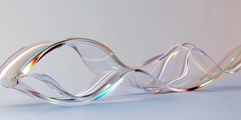 Wall Mural - 3d glass streamline design element, abstract pipe shaped wave, 3d rendering. .