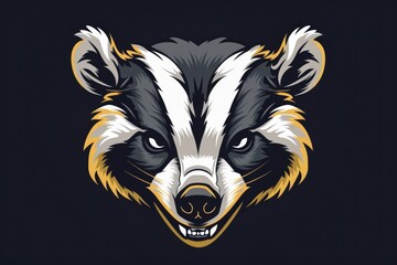 Aufkleber - Close up image of a badger's face. Suitable for wildlife and animal-themed projects
