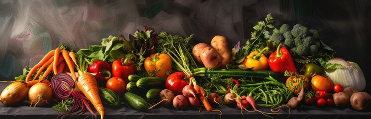 Wall Mural - There are numerous fruits and vegetables captured in the image