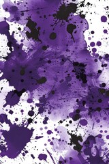 Poster - Abstract purple paint splatters on a clean white surface. Suitable for art projects or creative backgrounds