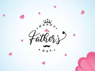 Happy Father's Day typography design with love, crown, and beard. Father's lettering design. word. Holiday. Script. Font. Father's Day banner text template.