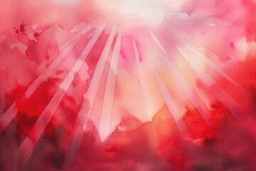 Poster - Beautiful painting of the sun shining through the clouds, perfect for home decor or nature-themed projects