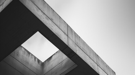 Canvas Print - A black and white photo of a building, suitable for architectural projects