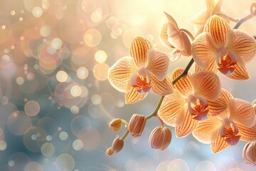 Poster - Close up of flowers on a branch, suitable for nature backgrounds