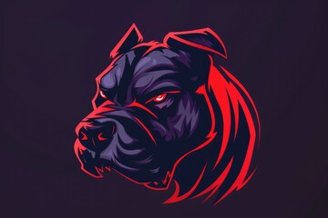 Poster - Dark and eerie image of a black dog with red eyes, suitable for Halloween themes or horror concepts