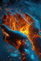 Poster - A person holding a glowing object, suitable for various concepts and designs