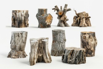 Poster - Tree stumps carved into animal shapes, perfect for nature themed designs