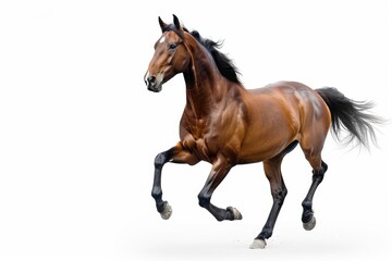 Aufkleber - A majestic brown horse in full gallop. Perfect for equestrian or animal themed designs