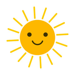 Wall Mural - cute smiling sun. summer vector illustration.