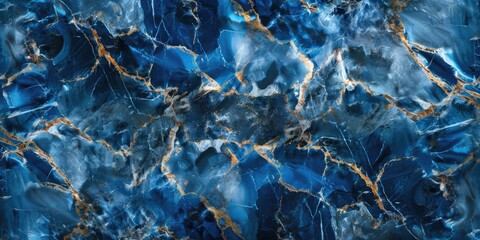 Poster - Close-up shot of a blue marble surface, suitable for backgrounds