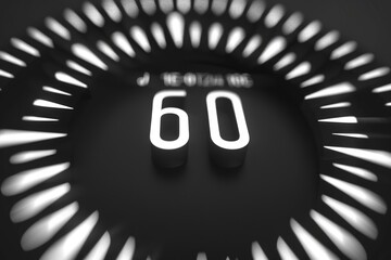 Poster - Detailed close up of a clock with visible number. Suitable for time management concepts