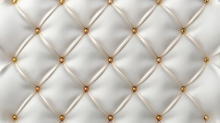 Aufkleber - A detailed close up of a white leather upholstered furniture piece. Ideal for interior design concepts