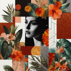 Poster - Beautiful woman collage illustration