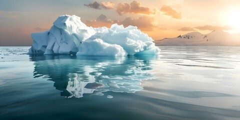 Wall Mural - The Impact of Climate Change: Melting Icebergs, Rising Sea Levels, and Extreme Weather Events Globally. Concept Climate Change Effects, Melting Icebergs, Rising Sea Levels, Extreme Weather Events
