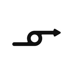 Poster - black arrow vector. twisted right arrow icon. direction arrow vector icon. direction indicator arrow