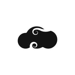 Poster - Cloud vector. Japanese style cloud vector icon. Cloud storage. Black cloud vector. Vector illustration.